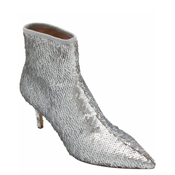 Charles David Silver Sequin ankle booties - Picture 3 of 15